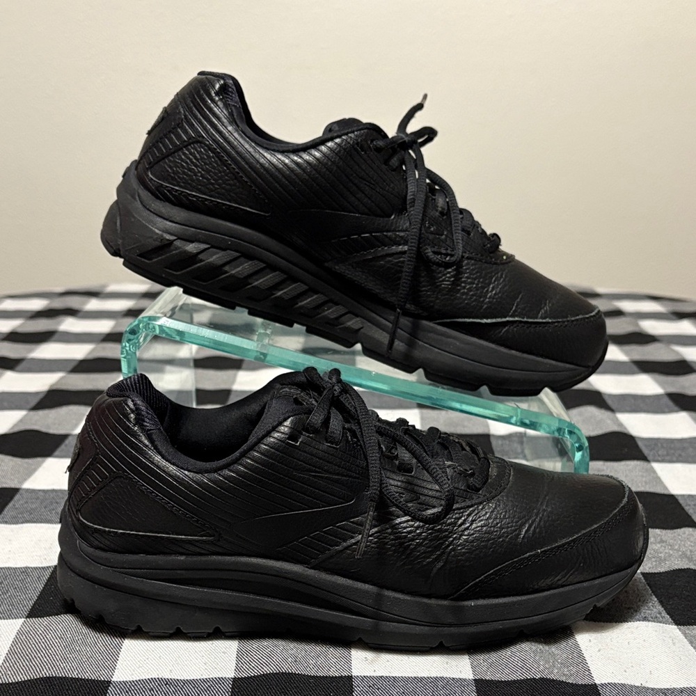 Brooks Addiction Walker 2 Leather Walking Shoes Women's Size 8.5 All Black